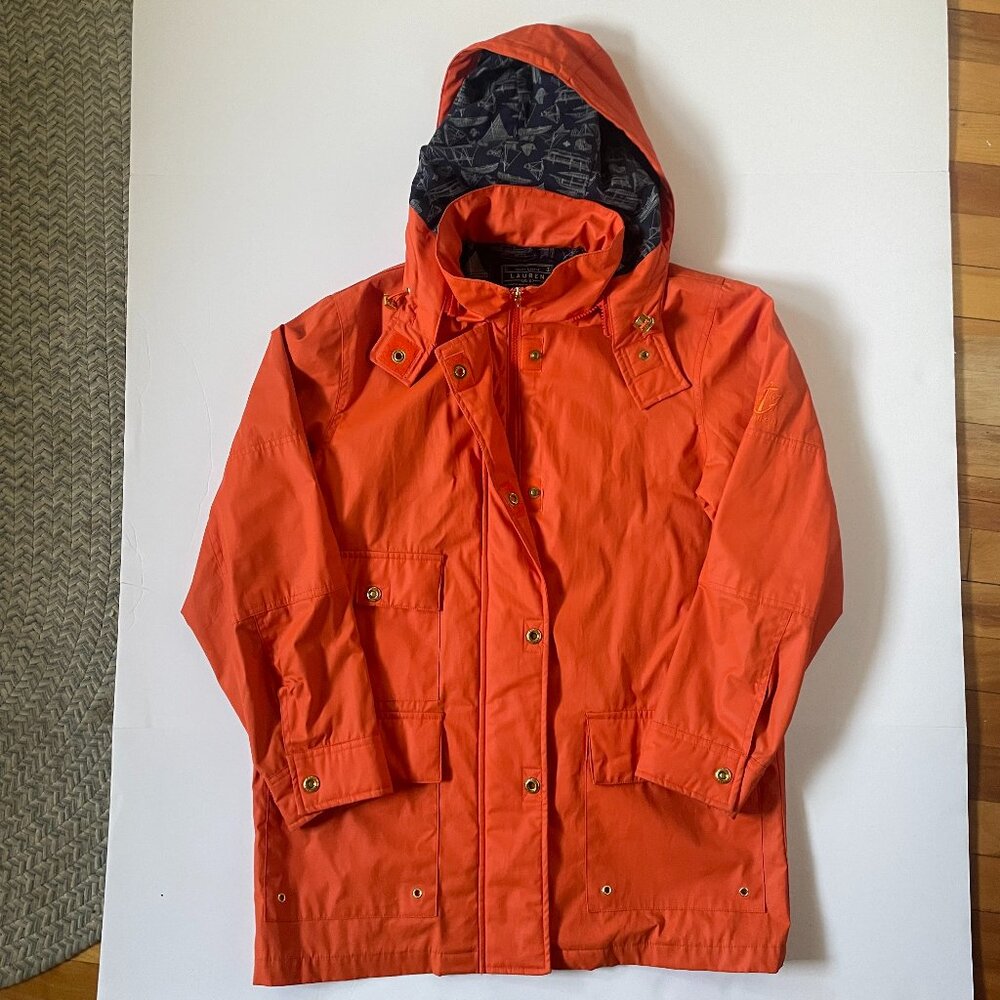 Ralph Lauren Marine Orange Rainjacket Coat Medium